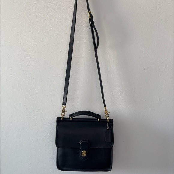 Vintage COACH Willis Leather Crossbody Bag Black - Picture 3 of 16